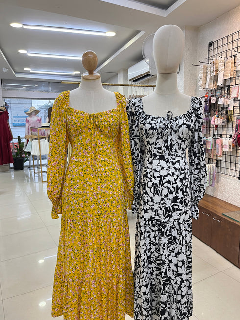 Summer Cotton Long Sleeves Maxi Dress